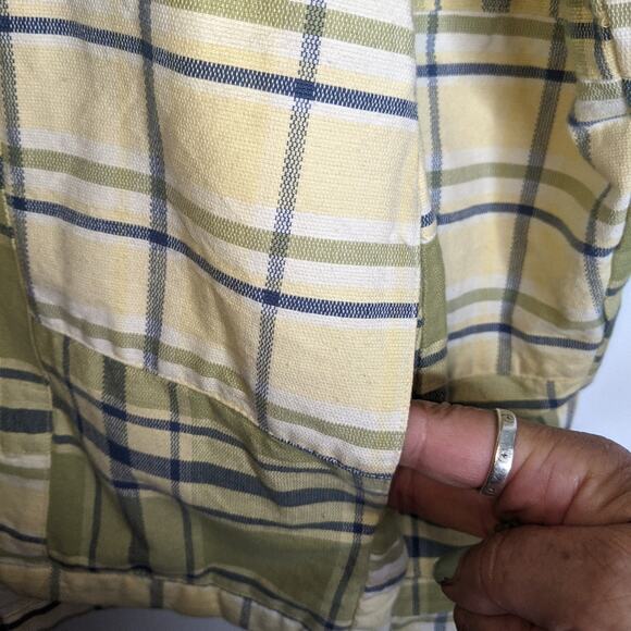 Vintage 80's 90's Christopher & Banks Patch Madras Plaid Cotton Jacket M - Picture 8 of 9